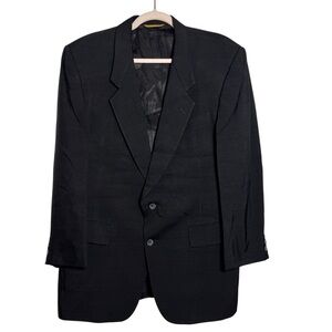 Vintage Christian Dior 100% Silk Blazer‎ Men's 2-Button Black ACTWU USA 80s 90s